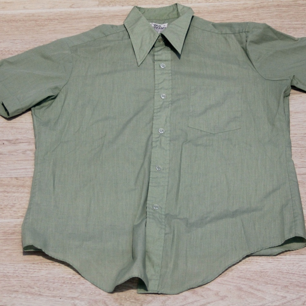 Vintage Bud Berma Mens Button Up Shirt Size 16